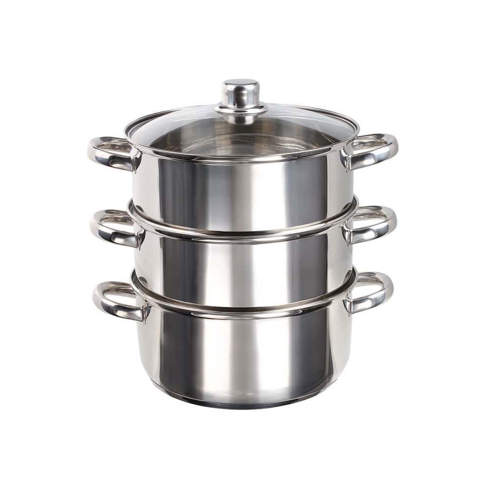 Cuiseur vapeur en acier inoxydable argent