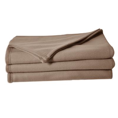 Couverture plaid polaire 320gr en polyester taupe 240x260 cm Shopping
