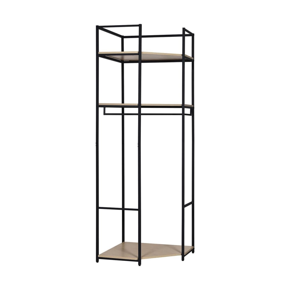 Portant vêtements d'angle en bois et métal 70x200cm