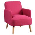 Fauteuil rembourré tissu rose