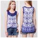 Anthropologie Tops | Anthropologie Meadow Rue Avellana Beaded Tank Top | Color: Blue/White | Size: M