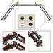 Rod Desyne Adjustable 38" to 72" 0.81" Bay Window Double Curtain Rod in Brown | 0.81 H x 144 W x 6.5 D in | Wayfair ABay-92-7D