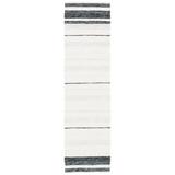 Black/White 27 x 0.2 in Indoor Area Rug - Dakota Fields Dorsey Striped Handwoven Cotton Cream/Black Area Rug Cotton | 27 W x 0.2 D in | Wayfair