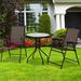 Red Barrel Studio® 3 Pcs Bistro Patio Garden Furniture Set Glass/Metal in Black | 23.5 W x 23.5 D in | Wayfair 83F0544E927747D4B624BD26D026BEC6