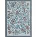 Blue/Brown 0.25 in Indoor/Outdoor Area Rug - Mad Mats Floral Handmade Looped/Hooked Ivory/Blue/Brown Indoor/Outdoor Area Rug Polypropylene | Wayfair