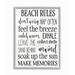 Stupell Industries Beach House Rules Relaxing Activities Black White List by Elise Catterall - Graphic Art Print in Brown | Wayfair