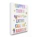Stupell Industries Happier Than Unicorn Eating Cake on Rainbow Quote by Jeanette Vertentes - Graphic Art Print Canvas | Wayfair aa-940_cn_24x30