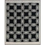 Corrigan Studio® Antique Black Saw Tooth Wedding Ring Quilts, Real Patchwork, Piecing Of Parts, Traditional Hand Quilted | 92 H x 96 W in | Wayfair