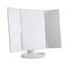 Ebern Designs Iryanna Touch Trifold Dimmable Tabletop LED Makeup Mirror w/ Flip Switch Lighted Vanity Mirror in Gray | Wayfair