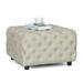 Mercer41 Adah 28.9" Wide Velvet Tufted Square Cocktail Ottoman Mildew Resistant/Fade Resistant/Velvet in Gray | 17.9 H x 28.9 W x 28.9 D in | Wayfair