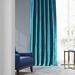 Astoria Grand Solid Faux Silk Taffeta Curtains for BedRoom Darkening Curtains for Large Window Single Panel in Green/Blue | 108 H in | Wayfair