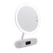 Wrought Studio™ Melody 9 Inch Round Duotone Makeup Mirror w/ Bluetooth Speakers, Vanity Mirror w/ Touch Sensor in White | Wayfair