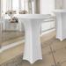 Eider & Ivory™ Merrick Solid Color Polyester Highboy Cocktail Tablecloth Polyester in White | 33 D in | Wayfair 9637F0B78B54423FB971773C64B67D94