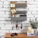 Rebrilliant Bovina Wall Organizer w/ Key Hooks Wood/Solid Wood in Brown/Gray | 16.43 H x 11.75 W x 3.54 D in | Wayfair