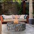 Brayden Studio® Erandekar Teamson Home 28" Outdoor Faux Stone Round Propane Gas Fire Pit Concrete in Gray | 9.06 H x 28 W x 28 D in | Wayfair