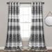 Union Rustic Kinsleigh Geometric Room Darkening Thermal Grommet Curtain Panels Polyester in White/Black | 84 H in | Wayfair