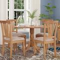 Alcott Hill® Maytham 5 - Piece Drop Leaf Solid Wood Rubberwood Dining Set Wood/Upholstered in Brown | Wayfair AB7B4609980247E2ACB0213285D96DF5