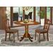 Alcott Hill® Maytham Drop Leaf Rubberwood Solid Wood Dining Set Wood/Upholstered in Brown/Red | Wayfair D030F89DE6B349C2A841C561A05EDCDB