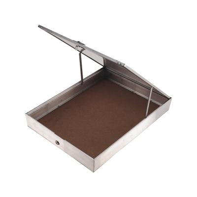 Displays Aluminum Display Case One Piece Aluminum Frame With Tempered Glass Top Measures 18in X 24 1/4in X 3 1/4in Full Length Piano Hinge Opens From