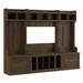 "kathy ireland® Home by Bush Furniture Woodland Full Entryway Storage Set with Coat Rack and Shoe Bench with Drawers in Ash Brown - Bush Furniture WDL014ABR "