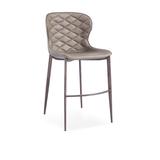 Upper Square™ Albert Bar & Counter Stool Wood/Upholstered/Metal in White/Brown | 36 H x 20 W x 18 D in | Wayfair 2D0AFD77E055488C9F3FBA8FF7D0855E