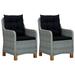 Red Barrel Studio® Patio Chairs w/ Cushions Poly Rattan Wood/Wicker/Rattan in Gray/Black, Size 36.2 H x 24.4 W x 25.6 D in | Wayfair