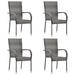 Red Barrel Studio® Stackable Patio Chairs Outdoor Wicker Patio Dining Chair Poly Rattan Metal in Gray | 37.4 H x 21.9 W x 21.1 D in | Wayfair