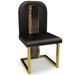 Arditi Collection Atrani Leather Side Chair Wood/Upholstered/Genuine Leather in Yellow/Black | 38.2 H x 20.5 W x 19.2 D in | Wayfair