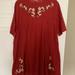 Free People Dresses | Free People Red Floral Embroidered Midi Dress | Color: Red | Size: M