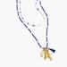 J. Crew Jewelry | J.Crew Nwt Beaded Shell & Tassel Necklace | Color: Blue/White | Size: Os