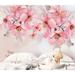 GK Wall Design Boho Floral Cherry Blossom Pink Flower Bouquet Removable Textured Wallpaper Non-Woven | 112 W in | Wayfair GKWP000307W112H75