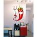 Trinx Hot Pepper Kitchen Decor, Hot Pepper Kitchen Wall Sticker, Hot Pepper Kitchen Decal Vinyl in Red/Gray | 78 H x 46 W in | Wayfair