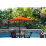 6.5' X 10' Aluminum Patio Market Umbrella Tilt With Crank - Orange Fabric/Black Pole- Jeco Wholesale UBP61-UBF69