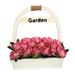 16.5 Inch Peony With Wooden Basket- Jeco Wholesale HD-BT114