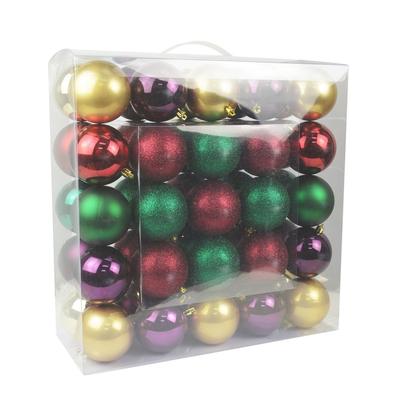 Combo 50Pc 3 Inch Shiny Glitter Square-Festive Blooms Christmas Ornament- Jeco Wholesale CHD-TA137