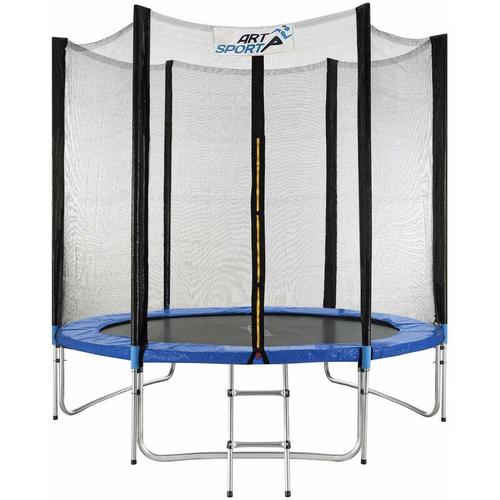 ArtSport Outdoor Trampolin Jampino Ø 244 cm – Kindertrampolin mit Sicherheitsnetz, Leiter &