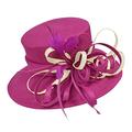 Caprilite Fuchsia Hot Pink and Cream Large Queen Brim Hat Occasion Hatinator Fascinator Weddings Formal