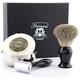 Haryali London Shaving Kit – 4 Pc Shaving Kit – Double Edge Safety Razor - Super Badger Shaving Brush – Shaving Soap – Shaving Bowl – Shaving Set as Gift – Black Color Safety Razor Set