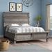 Three Posts™ Lacroix Forge Standard Bed w/ Bench Footboard, Brushed Steel Wood in Brown/Gray | 64 H x 64 W x 82 D in | Wayfair