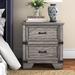 Three Posts™ Lacroix Forge Nightstand w/ 2 Drawers, Brushed Steel Wood in Brown/Gray | 26 H x 28.5 W x 16.5 D in | Wayfair