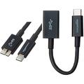 Amazon Basics - Verbindungskabel, USB Typ C auf Micro-USB Typ B, USB 3.1, 2. Generation, 0,9 m, Schwarz & Adapterkabel, USB-Typ-C-Stecker auf USB-Buchse, USB 3.1, 1. Generation, Schwarz