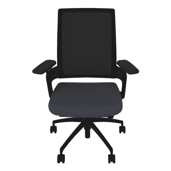 fm Büromöbel Bürostuhl »Leon Netz« mit Armlehnen mit Kunststoff-Fußkreuz mit Teppichbodenroll blau