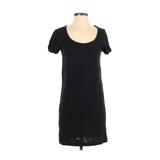 Gap Casual Dress - Shift Crew Neck Short Sleeve: Black Solid Dresses - Women's Size X-Small