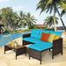 Heinzfried Ebern Designs 3-piece Outdoor Rattan Wicker Sectional Sofa Set Patio Conversation Sofa Set Synthetic Wicker/All | Wayfair