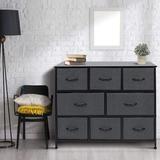Sorbus 8 Drawers Chest Dresser - Metal/Fabric in Black | 31.3 H x 39.37 W x 11.8 D in | Wayfair DRW-WD8-BLK