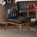 Baxton Studio Daymond Mid-Century Modern Dark Brown Faux Leather & Walnut Brown Finished Wood Dining Chair - Wholesale Interiors BBT8051.12-Dark Brown/Walnut-CC