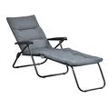 Outsunny - Bain de soleil pliable transat inclinable 6 positions grand confort avec matelas +