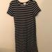 Lularoe Dresses | Lularoe Carly Navy Blue Striped Dress Size Xxs | Color: Blue/White | Size: Xxs