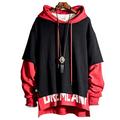 XIAOYAO Men‘s Sweatshirt Hoodies Top Blouse Tracksuits Long Sleeve Autumn Winter (Red + Black, XXL（Höhe:170-180cm Gewicht:65-75kg）)