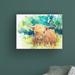 August Grove® Steer I by Annelein Beukenkamp - Wrapped Canvas Painting Print Canvas, Wood in Blue/Brown/Green | 14" H x 19" W x 2" D | Wayfair